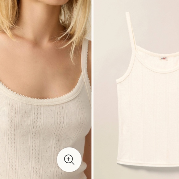 NWT Faherty Pacific Pointelle Tank - Egret (off white) size L - Picture 2 of 2